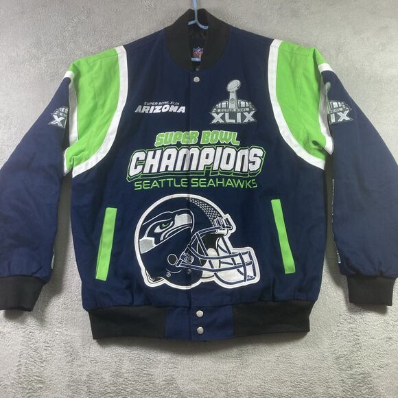 NFL Other - NFL Seattle Seahawks Jacket Adult Large Super Bowl Champion Sewn Snap Up Quilted